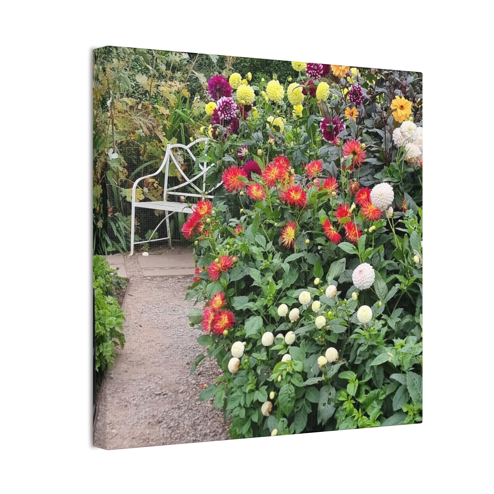 Floral Garden Path Canvas Print — Stretched Wall Art