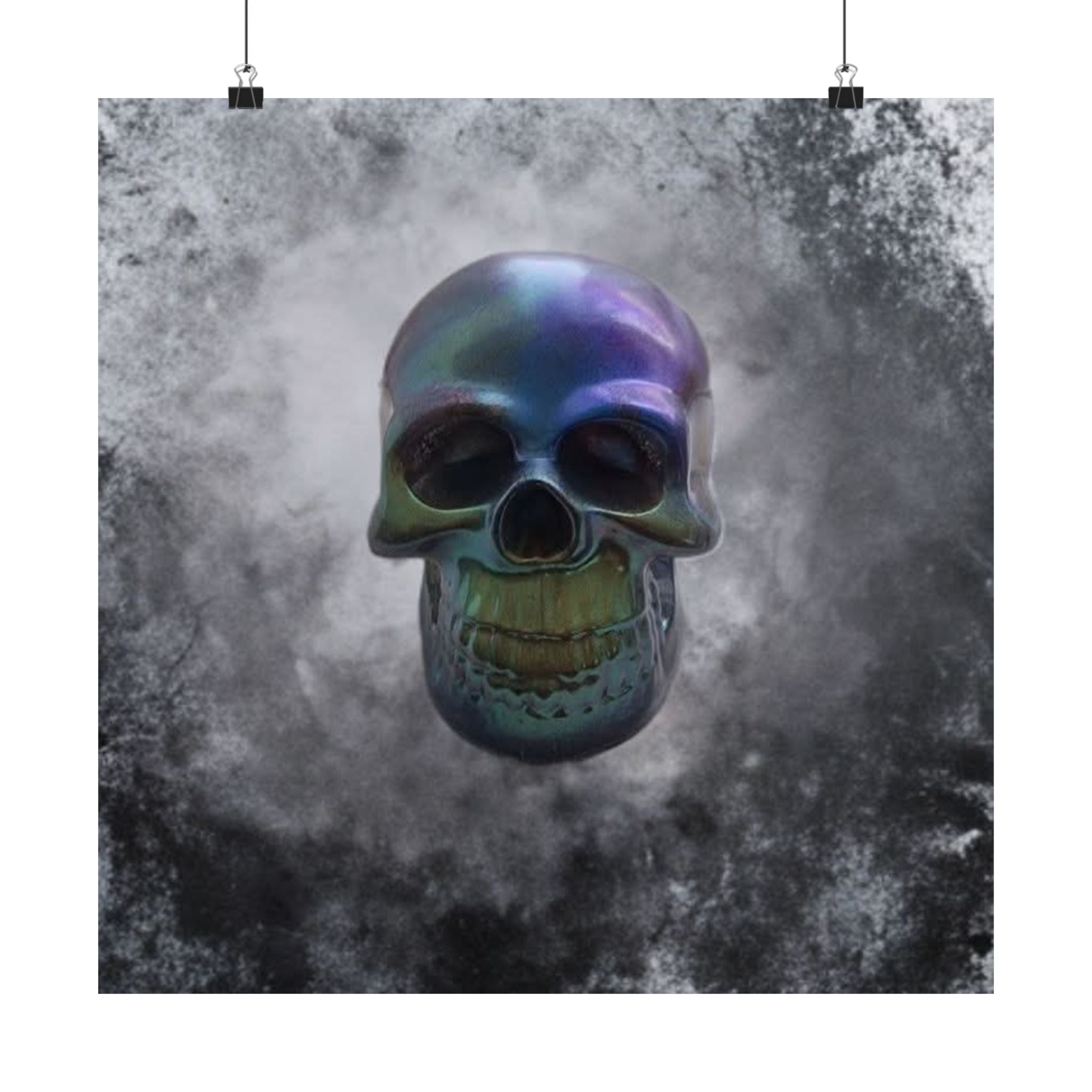 Iridescent Skull Matte Poster — Gothic Home Wall Art