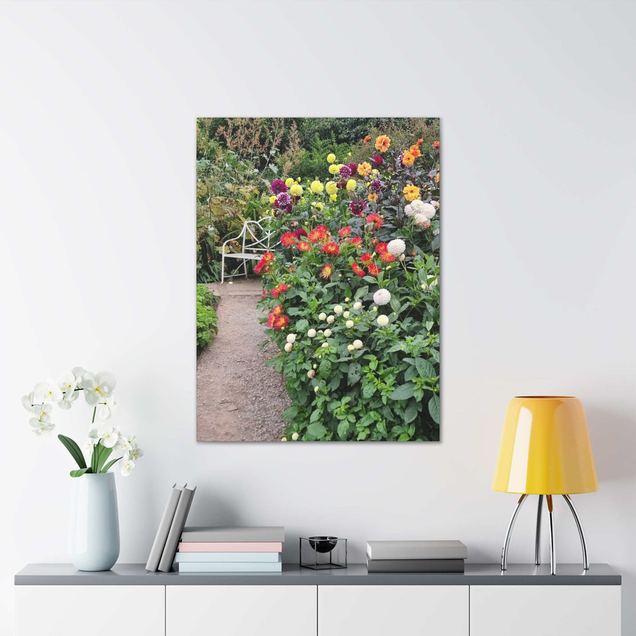 Floral Garden Path Canvas Print — Stretched Wall Art