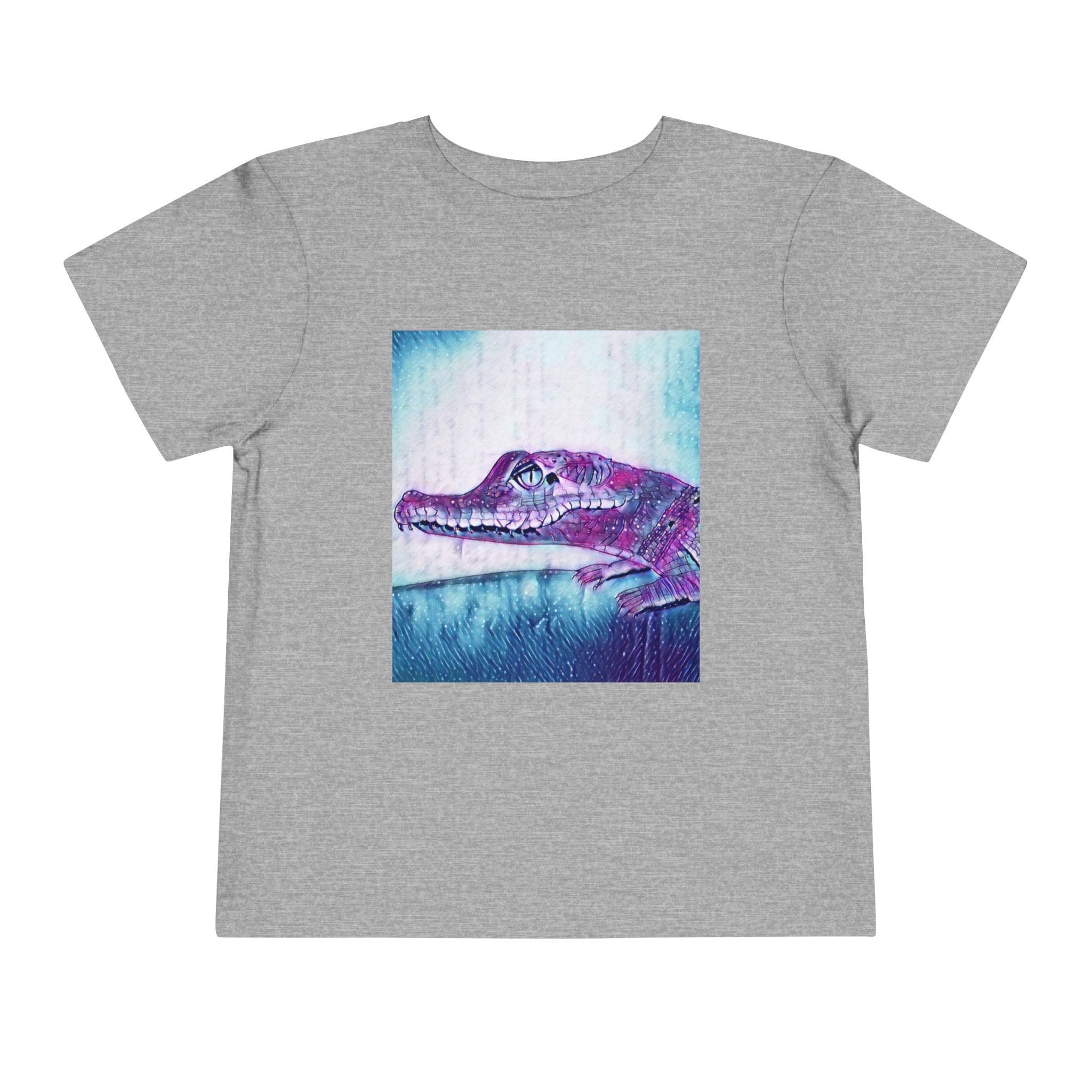 Toddler Tee — Purple Watercolor Alligator Graphic