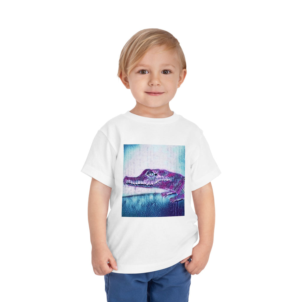 Toddler Tee — Purple Watercolor Alligator Graphic