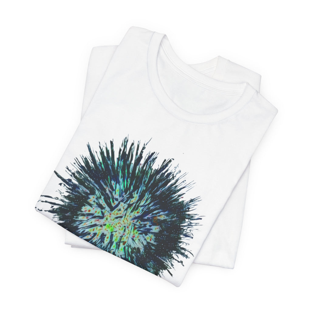Dandelion Burst Tee — Artistic Blue Green Floral Graphic T-Shirt