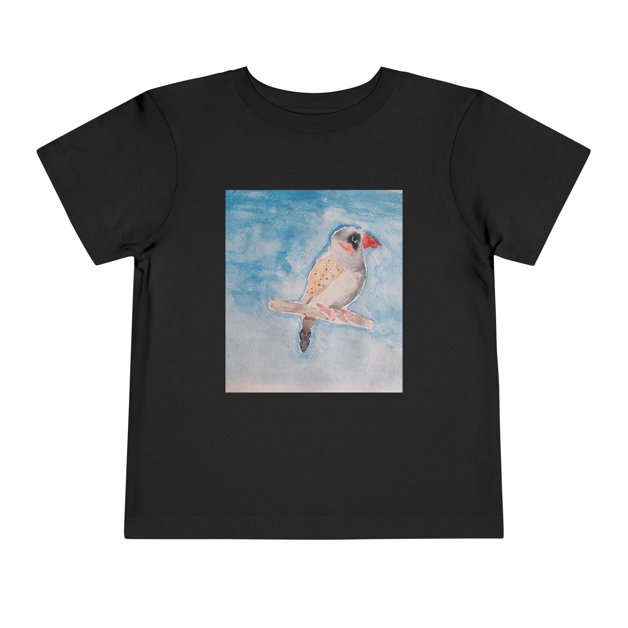 Zebra Finch Watercolor Toddler Tee