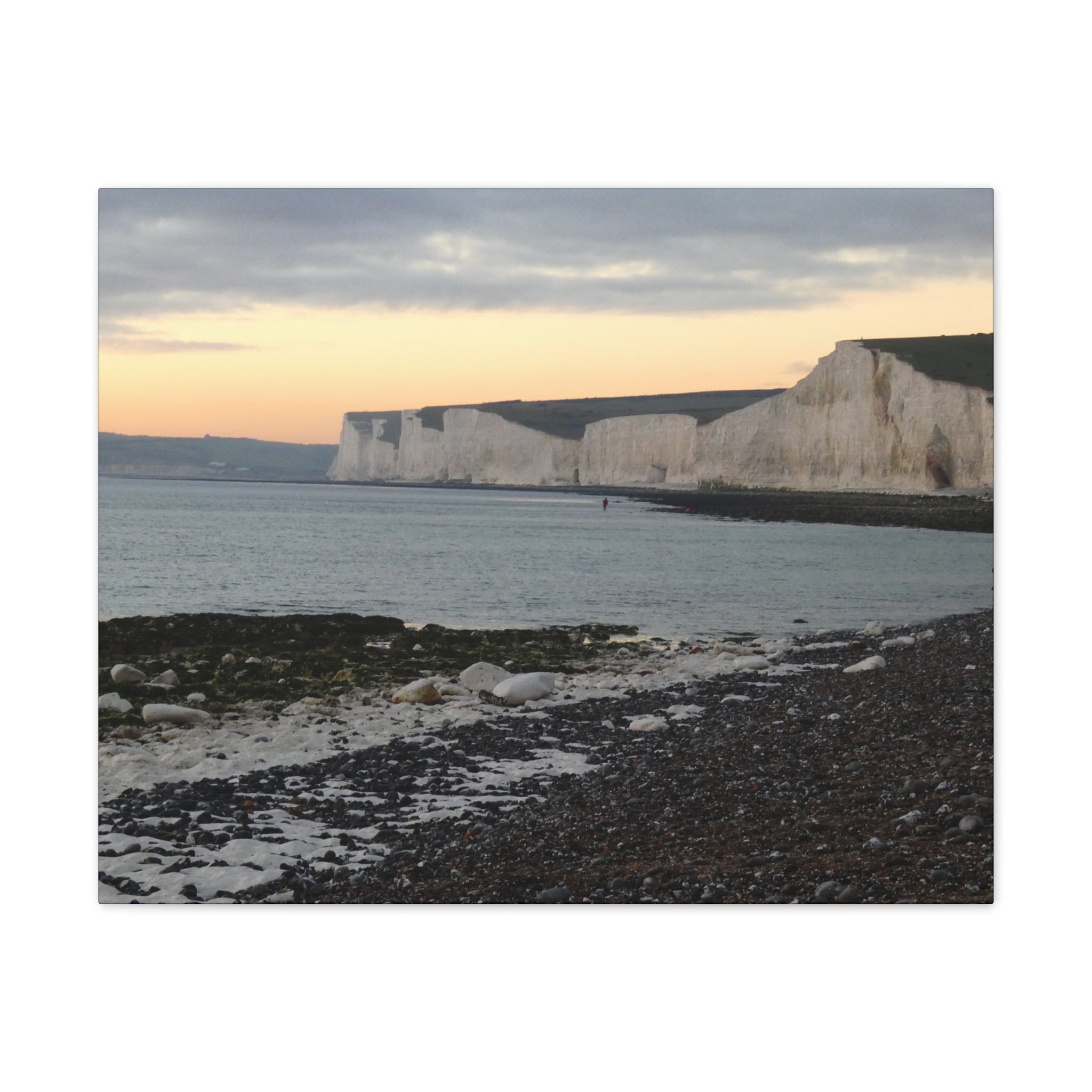 Beachy Head Cliffs Canvas Print | Sunset Beach Landscape Wall Art | UK Coastal Décor