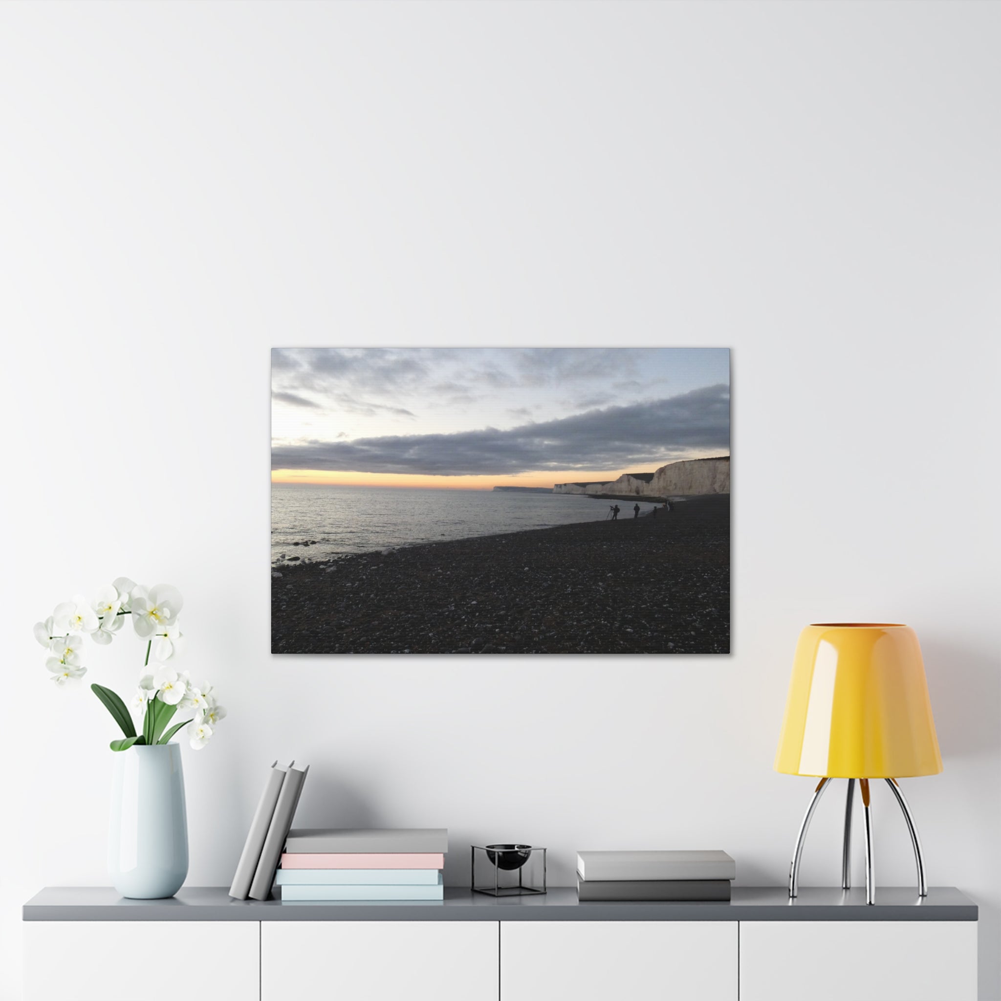 Coastal Sunset at Beachy Head Canvas Print — Seaside Cliffscape Wall Art
