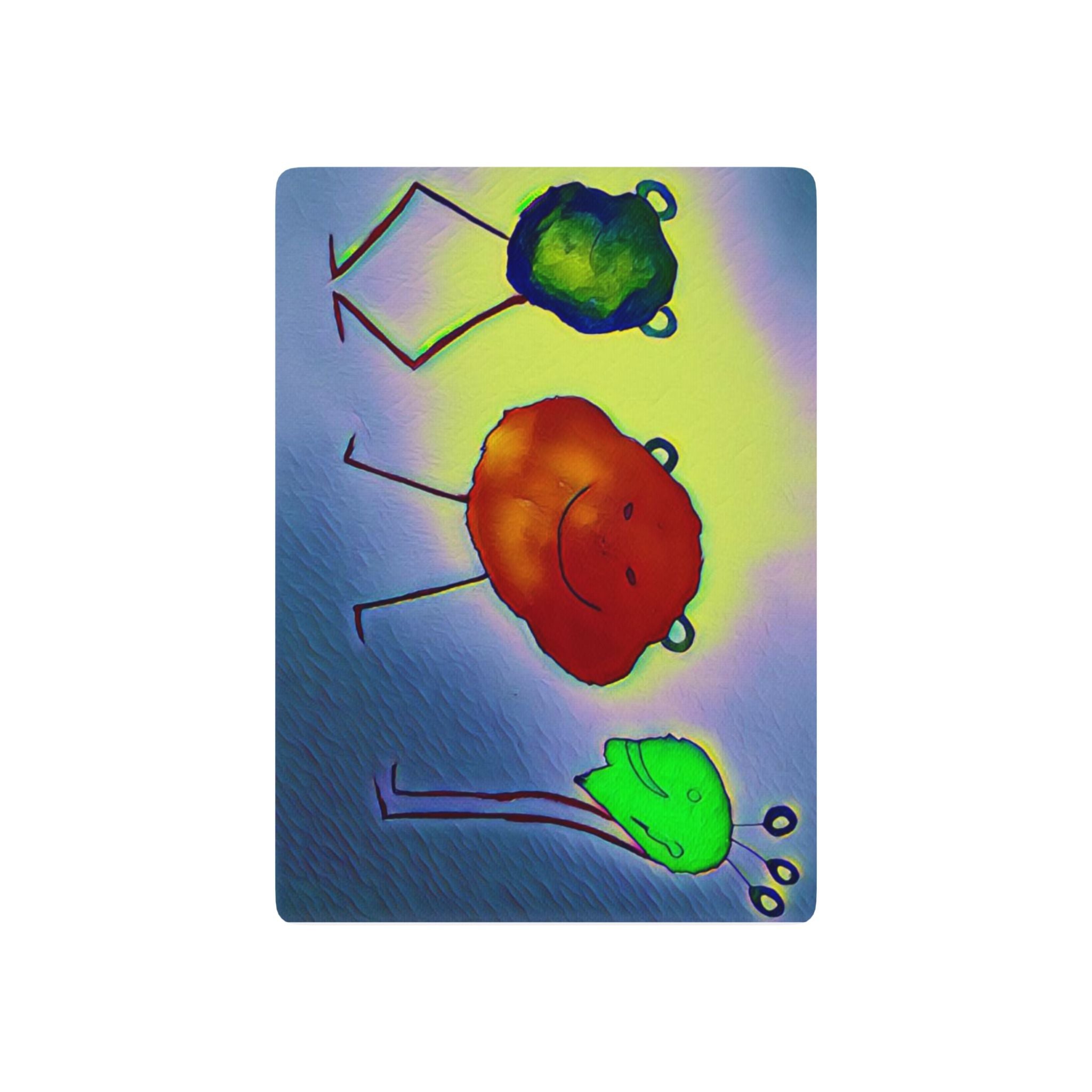 Artistic Poker Playing Cards — Colorful Character Backs with Classic Ace of Spades
