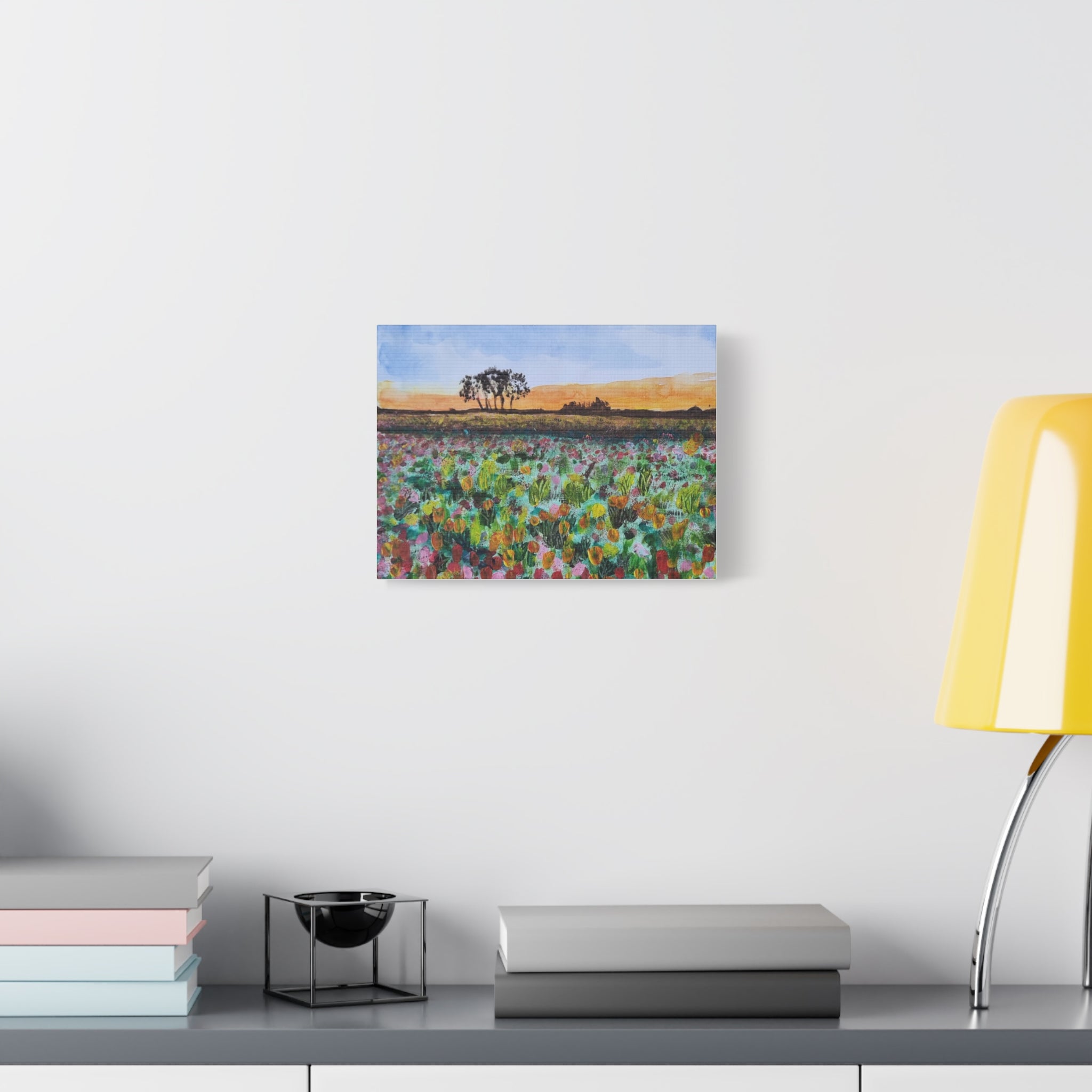 Wildflower Field Sunset Canvas Print