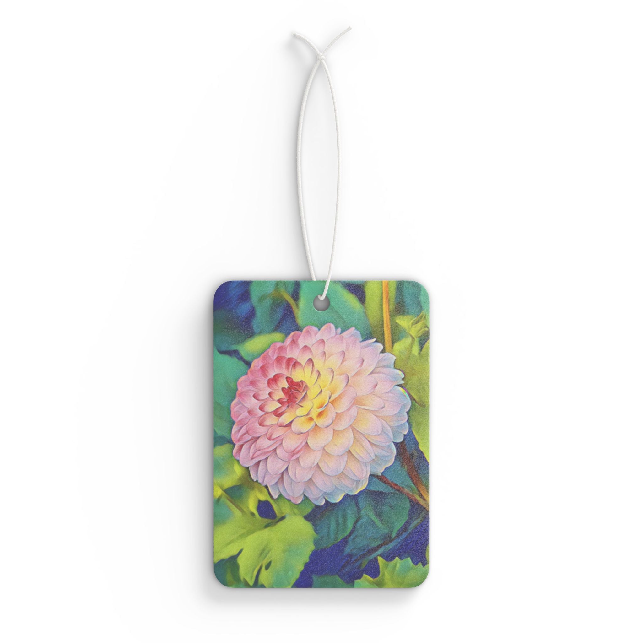 Dahlia Bloom Car Air Freshener — Floral Scented Hanging Freshener