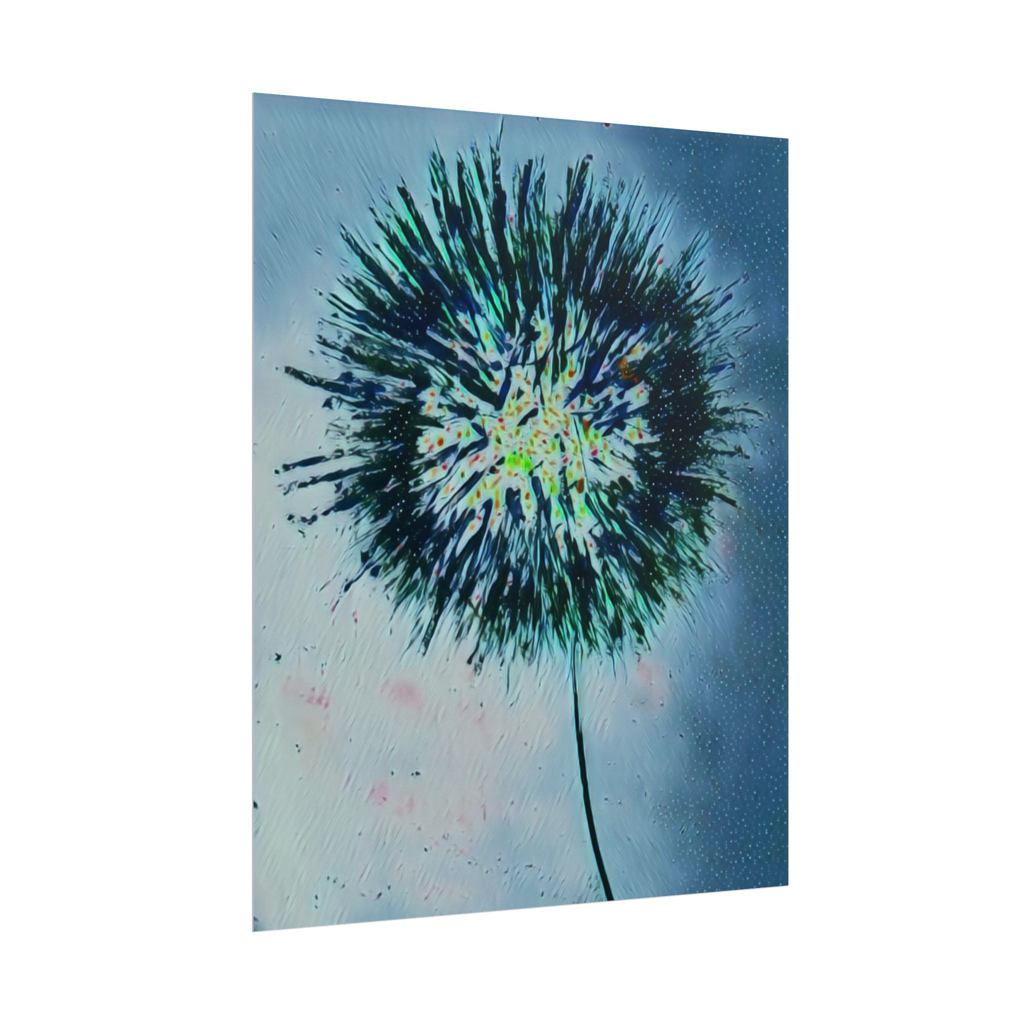 Dandelion Burst Art Poster — Abstract Botanical Wall Print