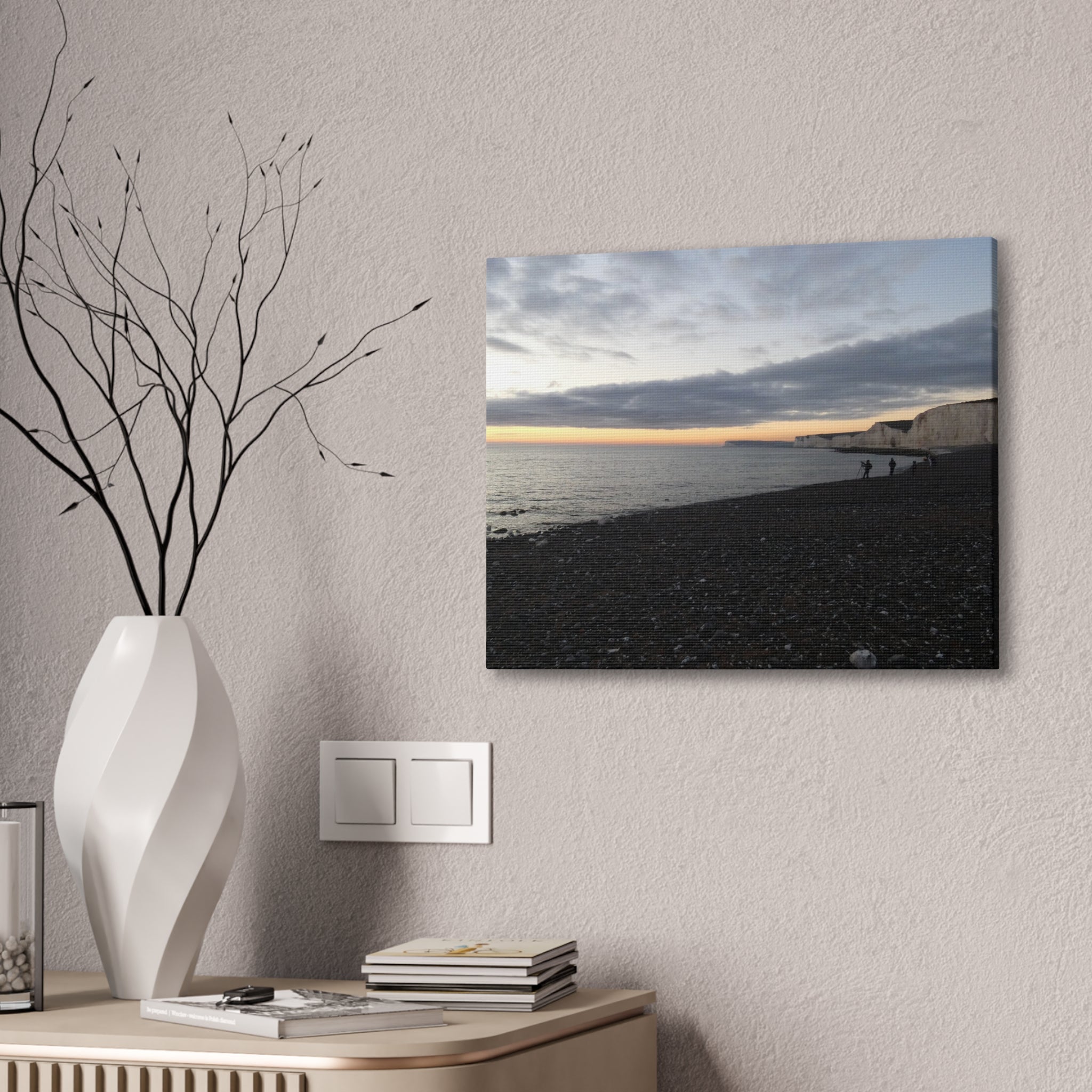 Coastal Sunset at Beachy Head Canvas Print — Seaside Cliffscape Wall Art
