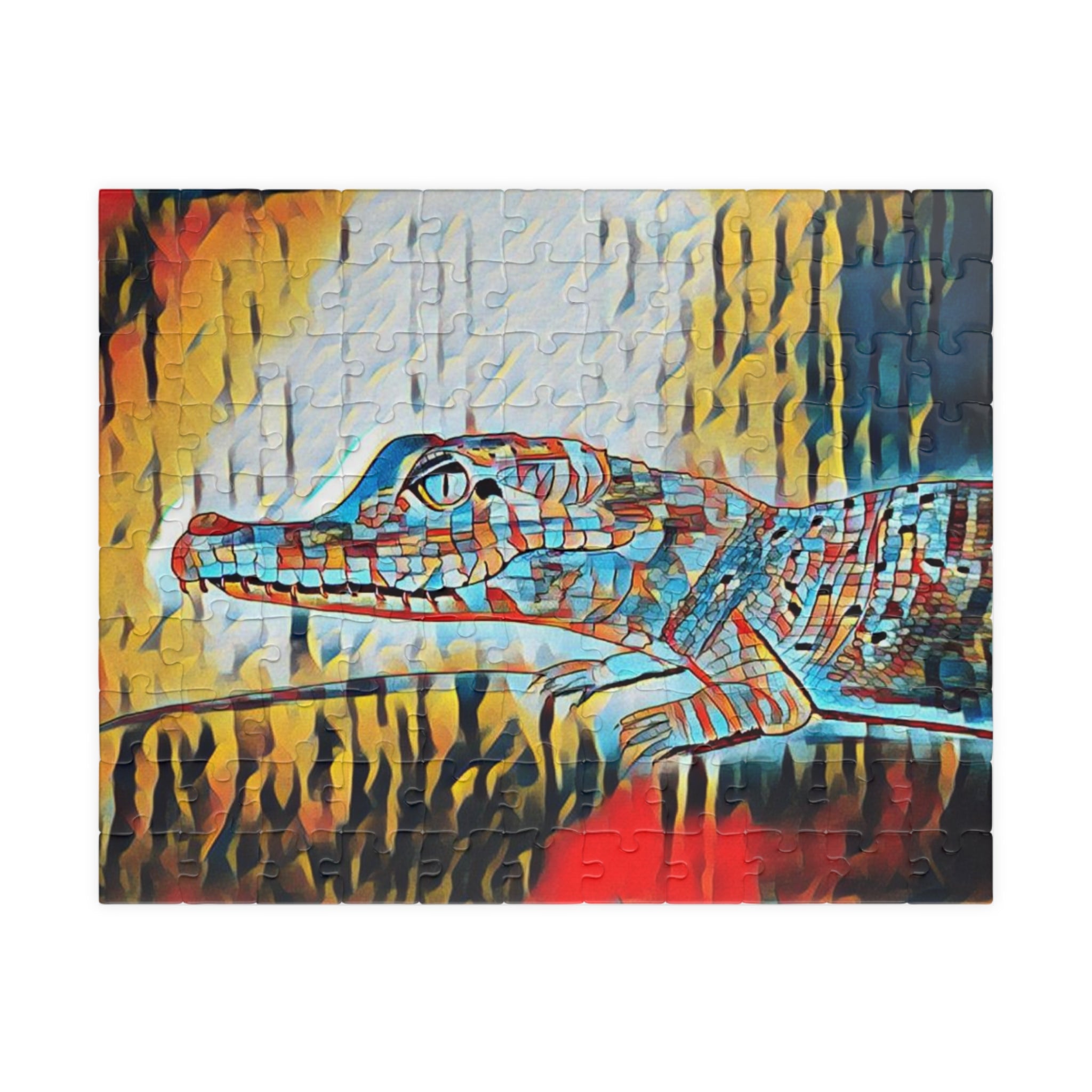 Alligator Art Puzzle — Colorful Mosaic Gator Jigsaw (110/252/520/1014 pcs)