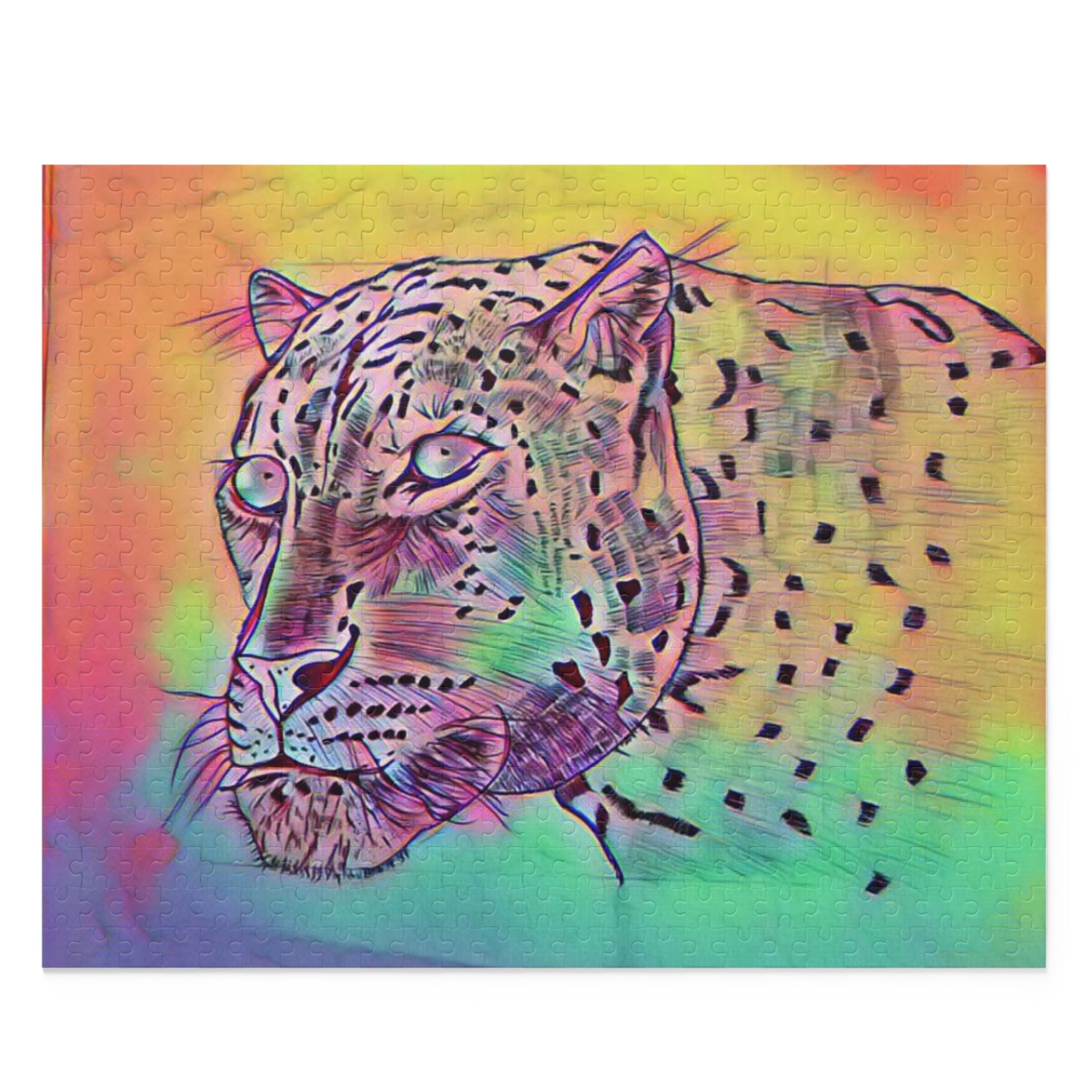 Rainbow Leopard Puzzle — Vibrant Animal Art Jigsaw (120/252/500 pcs)