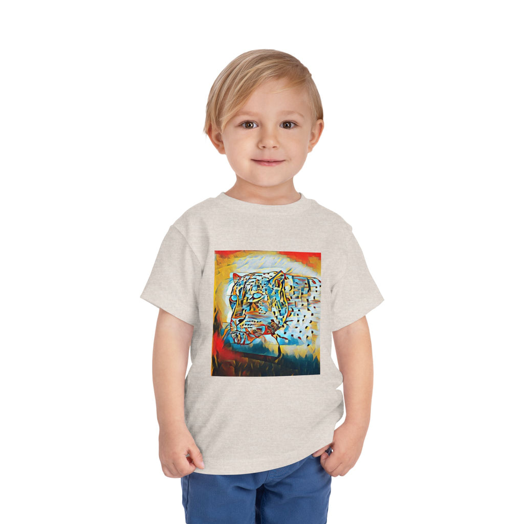 Abstract Leopard Toddler Tee — Colorful Wildlife Art Shirt