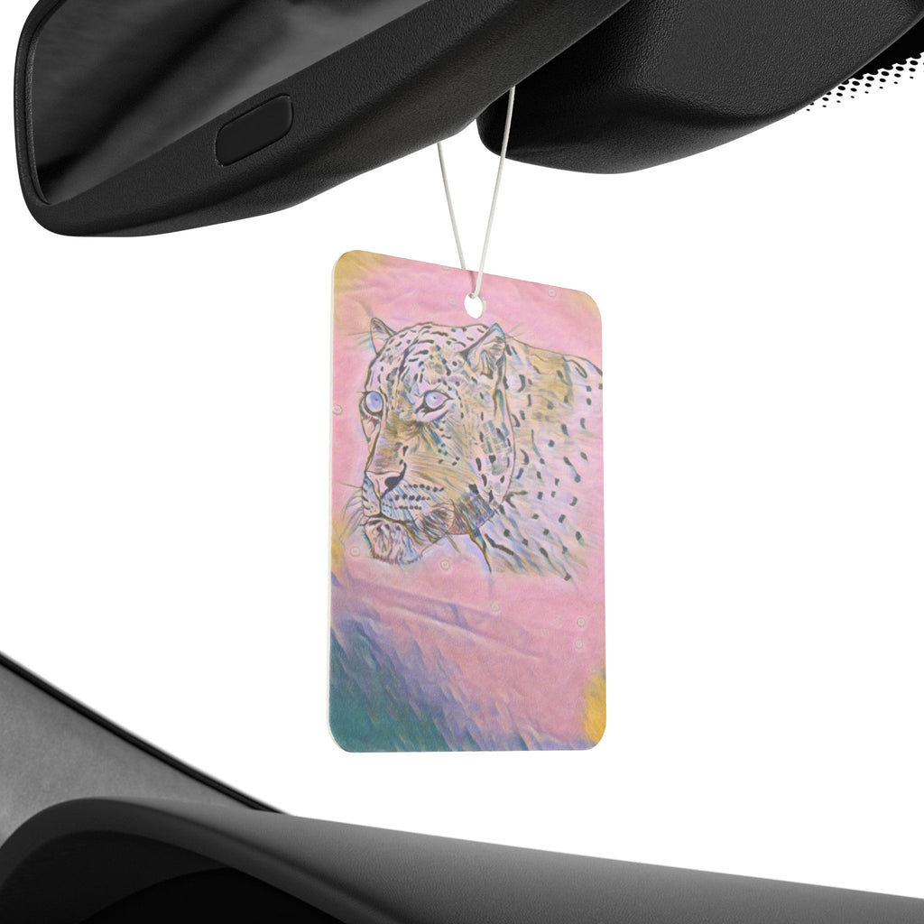 Leopard Sketch Car Air Freshener — Pastel Pink Scented Ornament