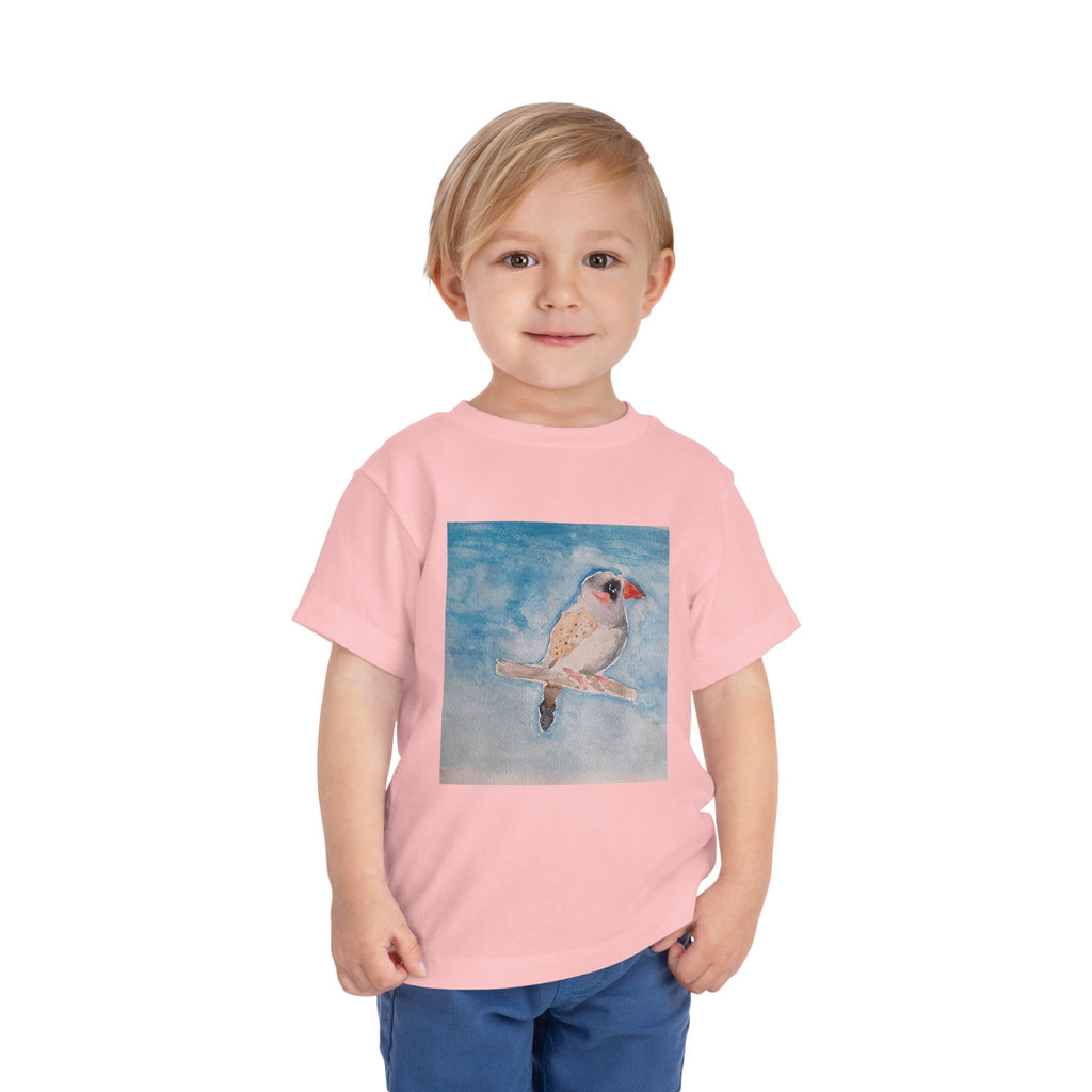 Zebra Finch Watercolor Toddler Tee