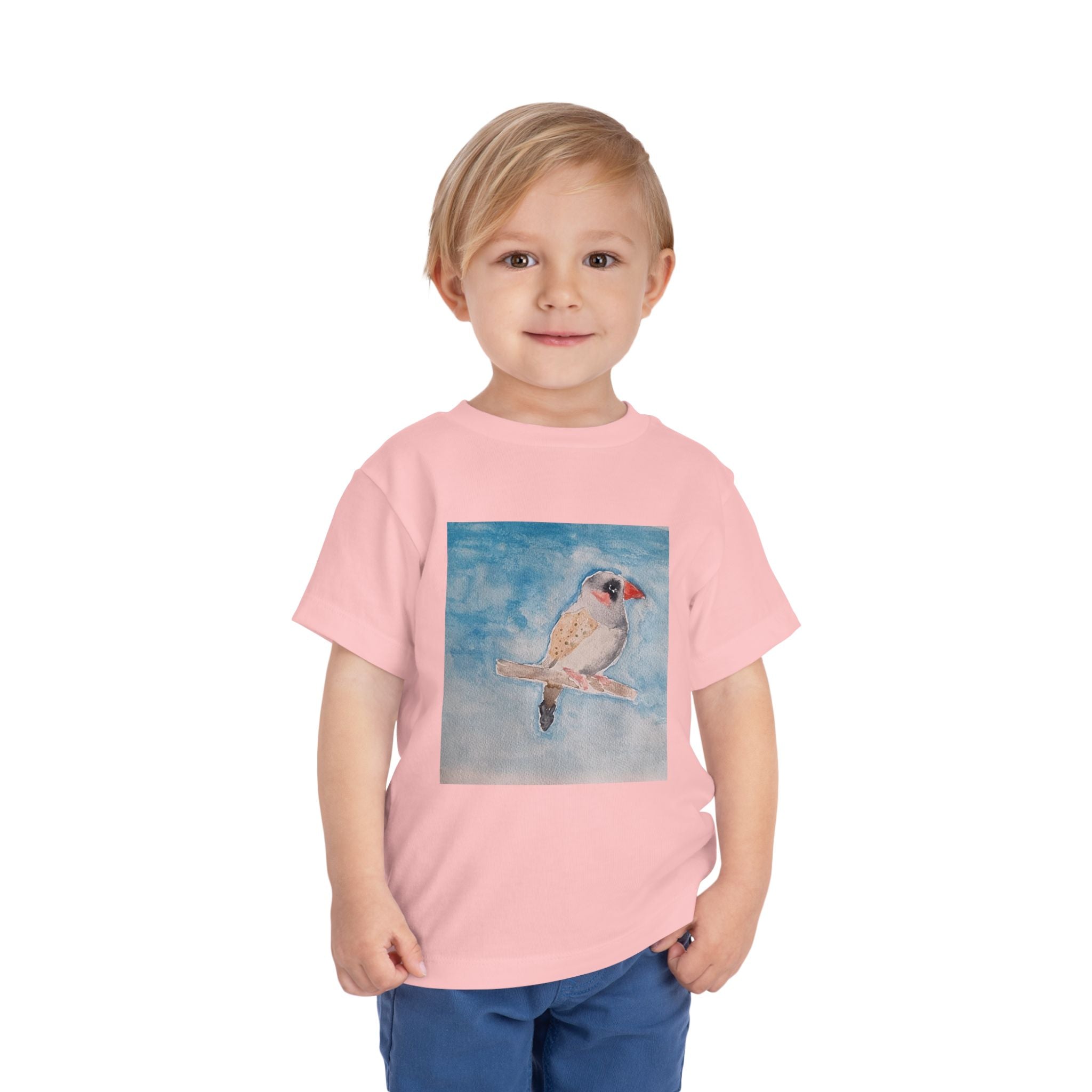 Zebra Finch Watercolor Toddler Tee
