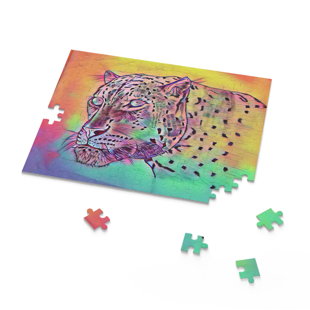 Rainbow Leopard Puzzle — Vibrant Animal Art Jigsaw (120/252/500 pcs)