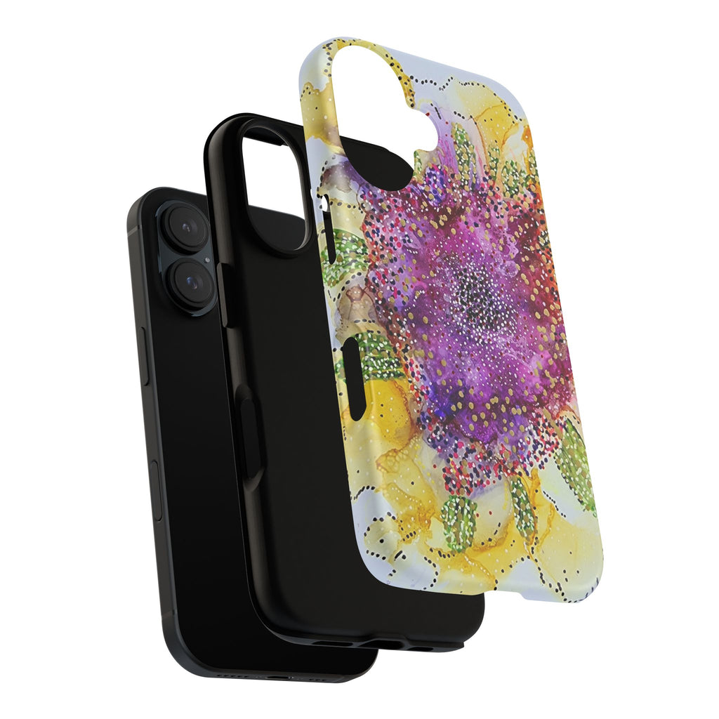 Floral Watercolor Tough Case — Purple & Yellow Bloom Phone Cover