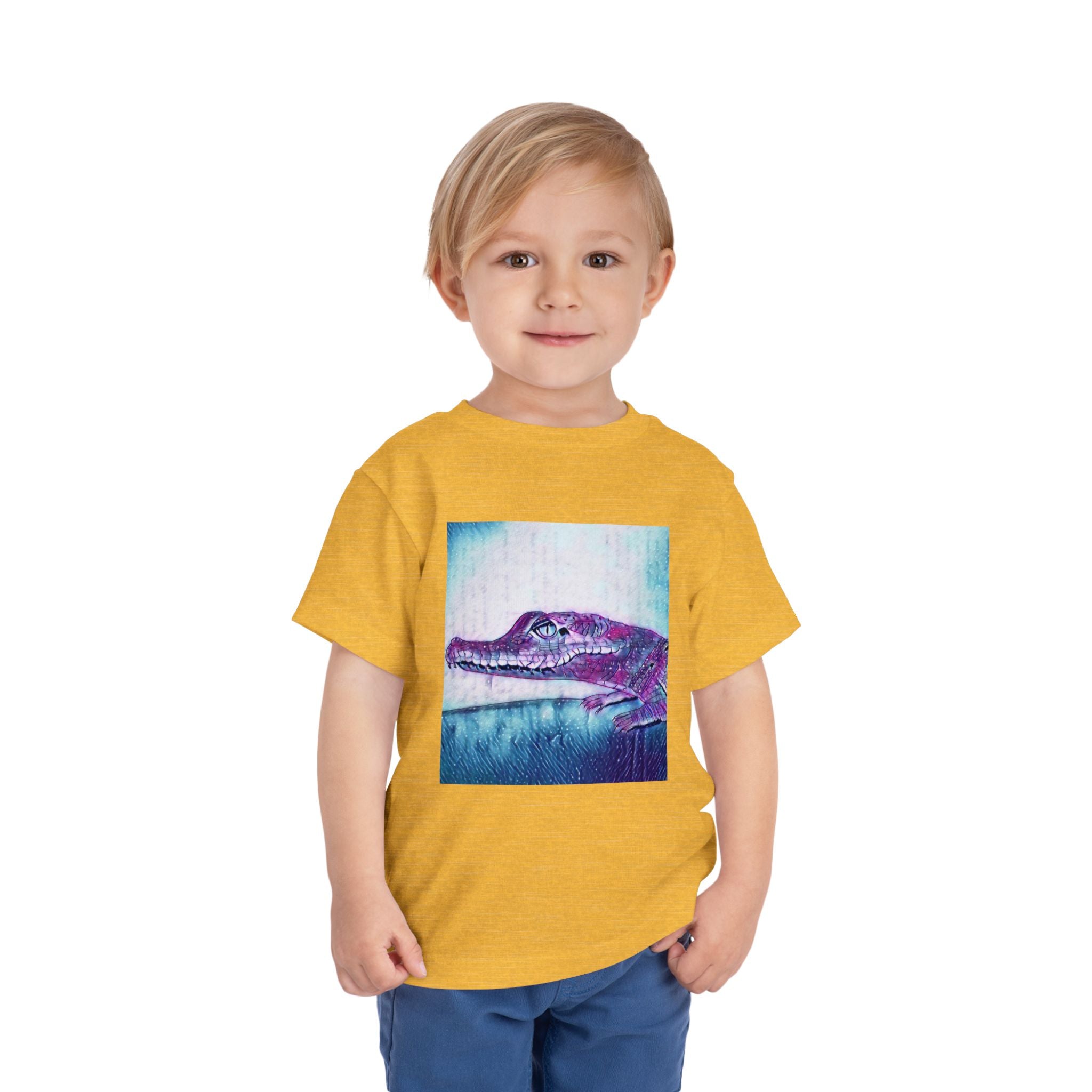 Toddler Tee — Purple Watercolor Alligator Graphic