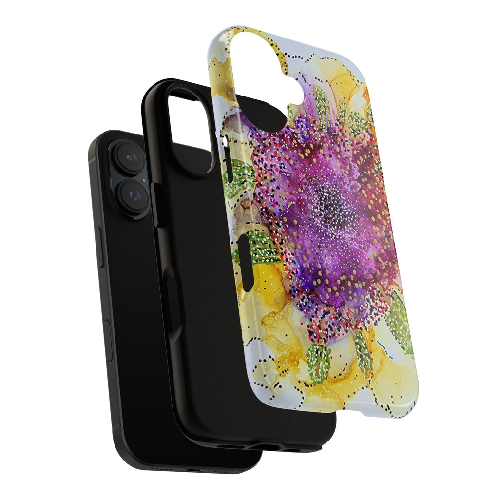 Floral Watercolor Tough Case — Purple & Yellow Bloom Phone Cover