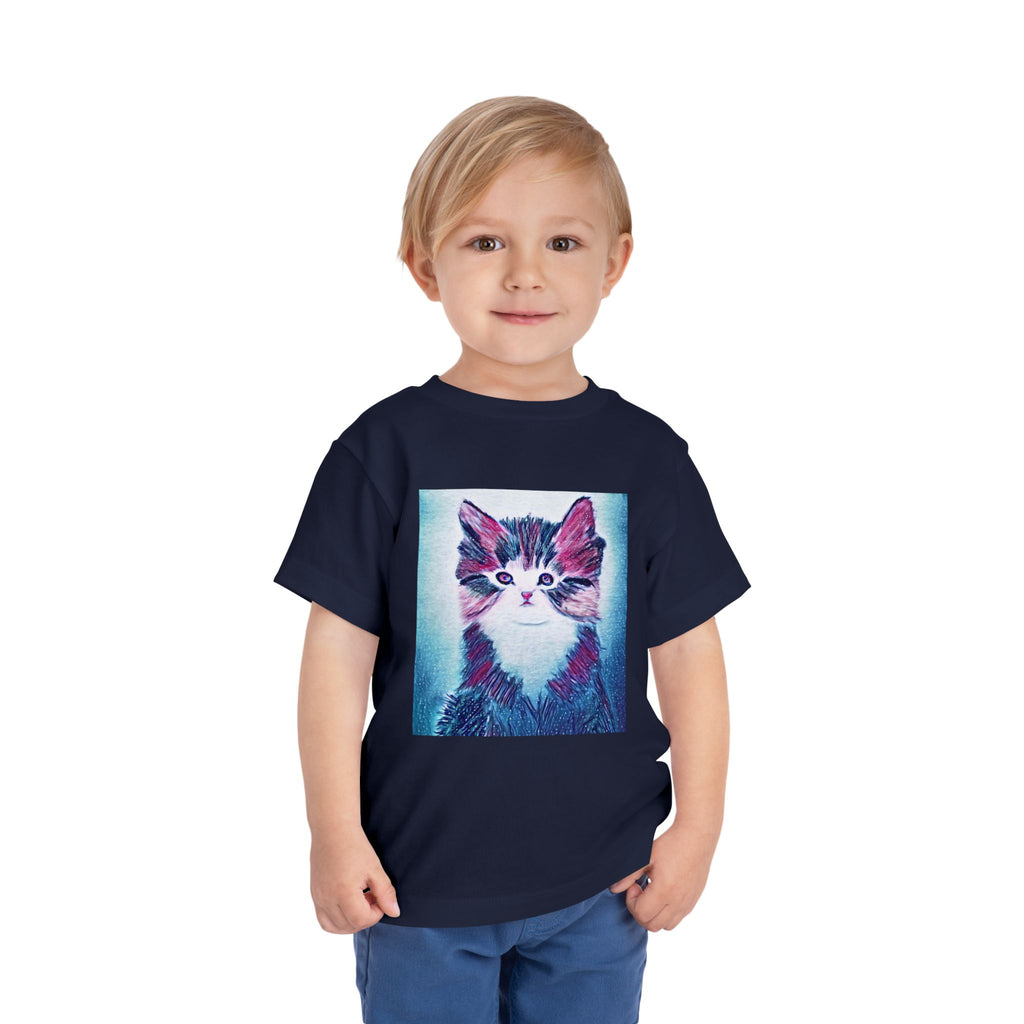 Cute Watercolor Kitten Toddler Tee