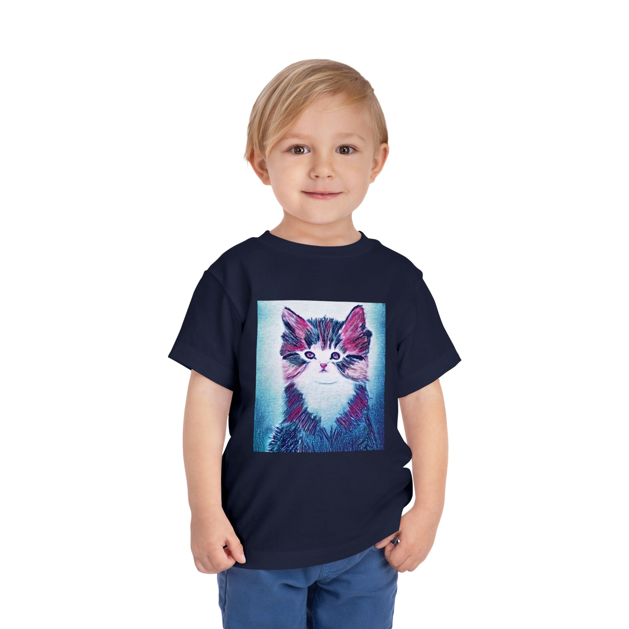 Cute Watercolor Kitten Toddler Tee