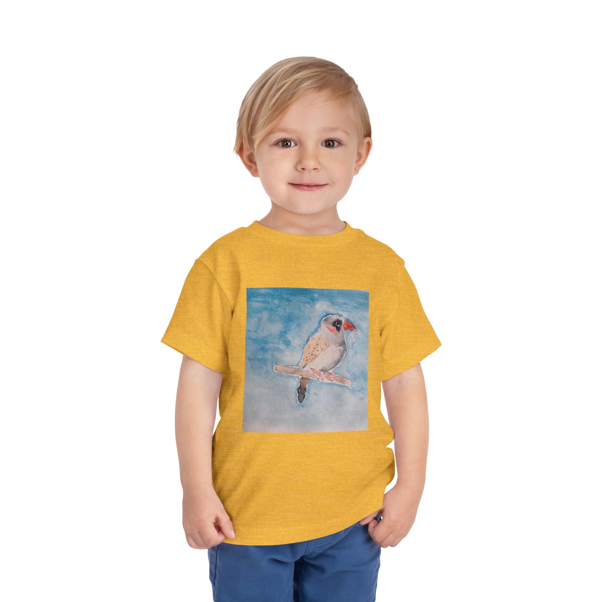Zebra Finch Watercolor Toddler Tee