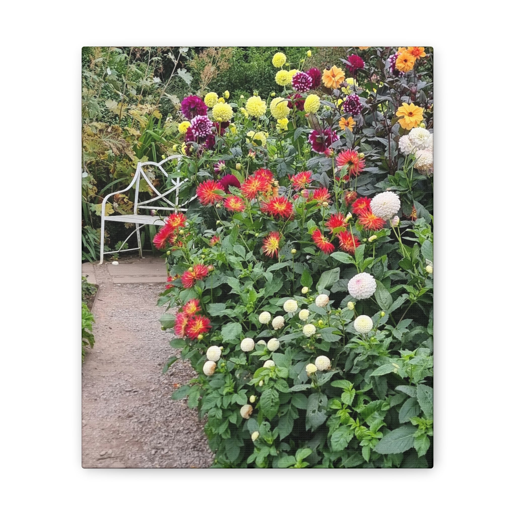 Floral Garden Path Canvas Print — Stretched Wall Art
