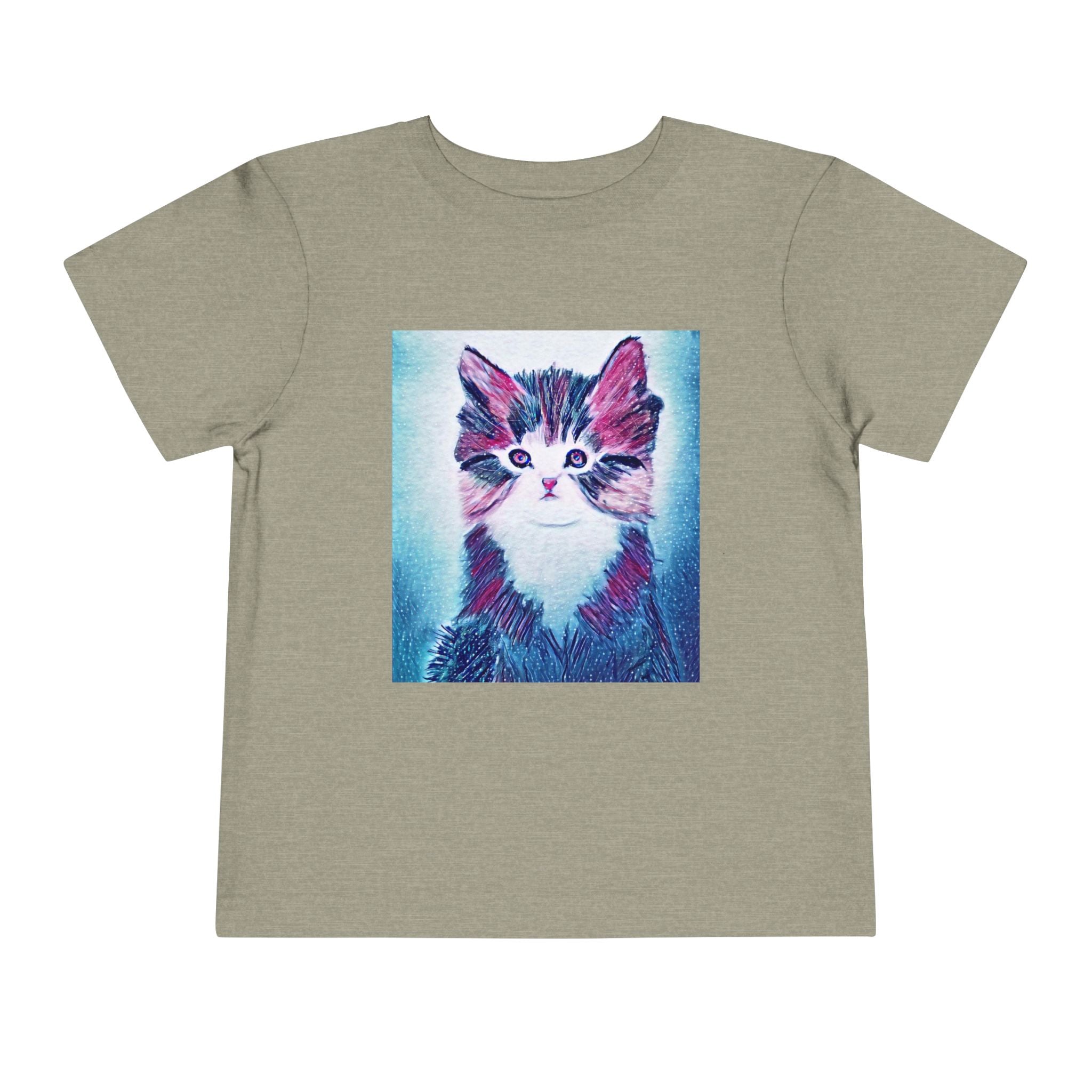 Cute Watercolor Kitten Toddler Tee