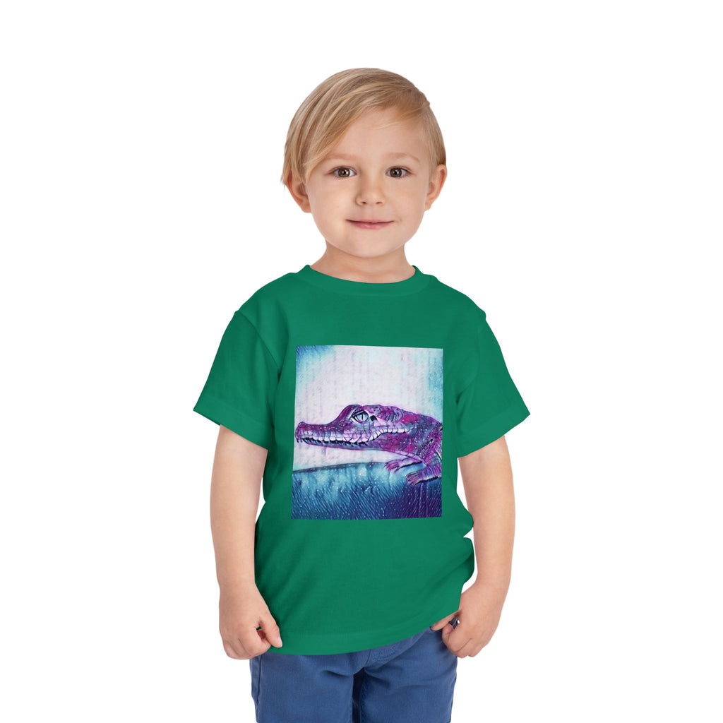 Toddler Tee — Purple Watercolor Alligator Graphic