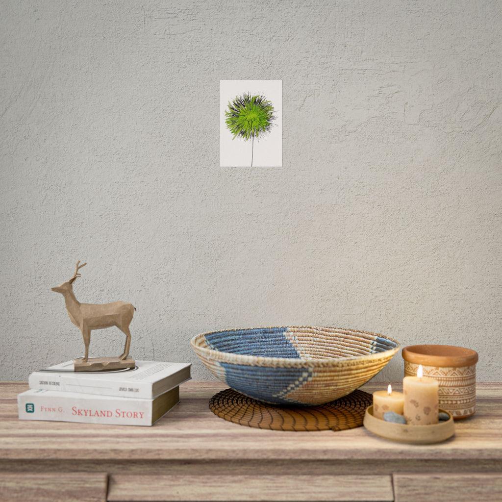 Green Burst Floral Poster — Modern Abstract Dandelion Wall Art (Rolled Poster)