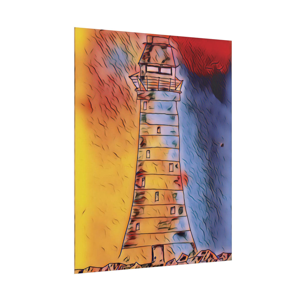 Lighthouse Sketch Rolled Poster — Minimal Coastal Nautical Wall Art