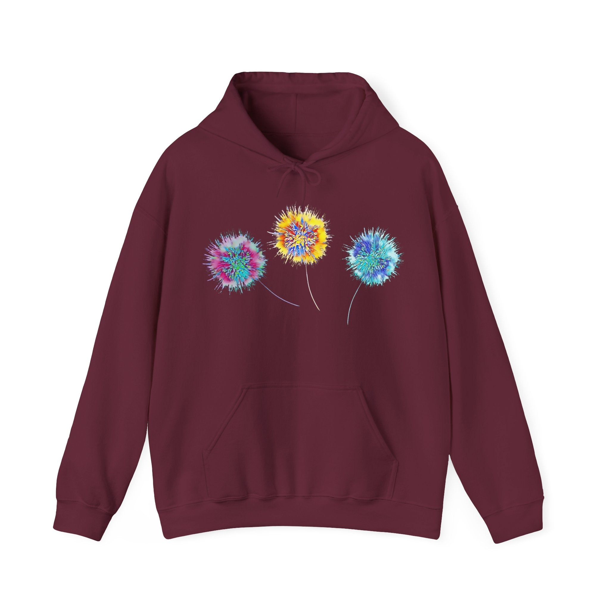 Colorful Floral Hoodie - Vibrant Floral Art Pullover