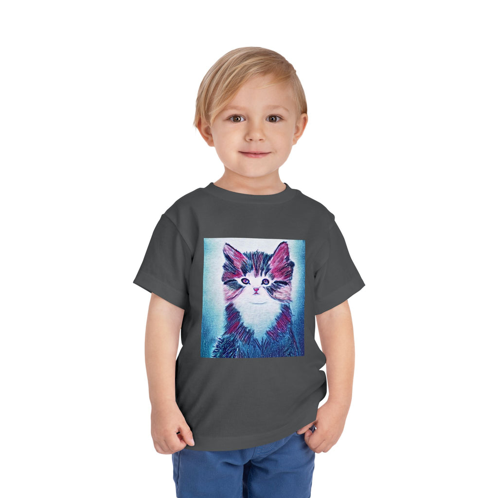 Cute Watercolor Kitten Toddler Tee