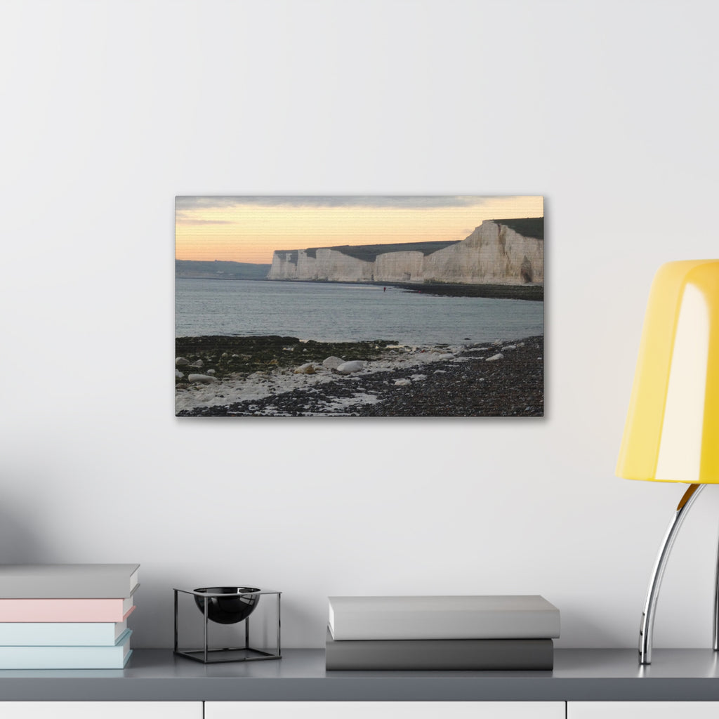 Beachy Head Cliffs Canvas Print | Sunset Beach Landscape Wall Art | UK Coastal Décor