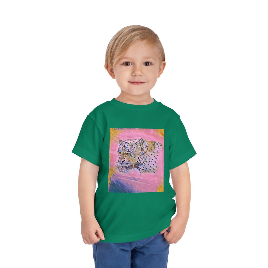 Leopard Portrait in pink Kids T-Shirt