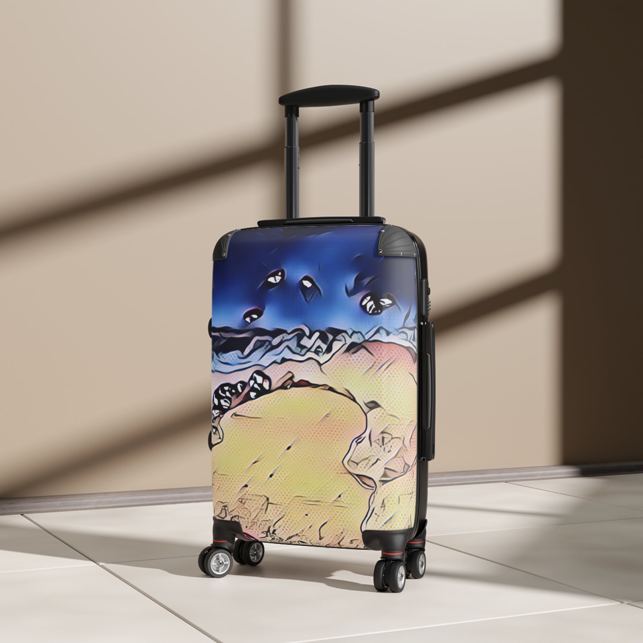 Beach Sunset Carry-On Suitcase - Stylized Coastal Luggage Cover