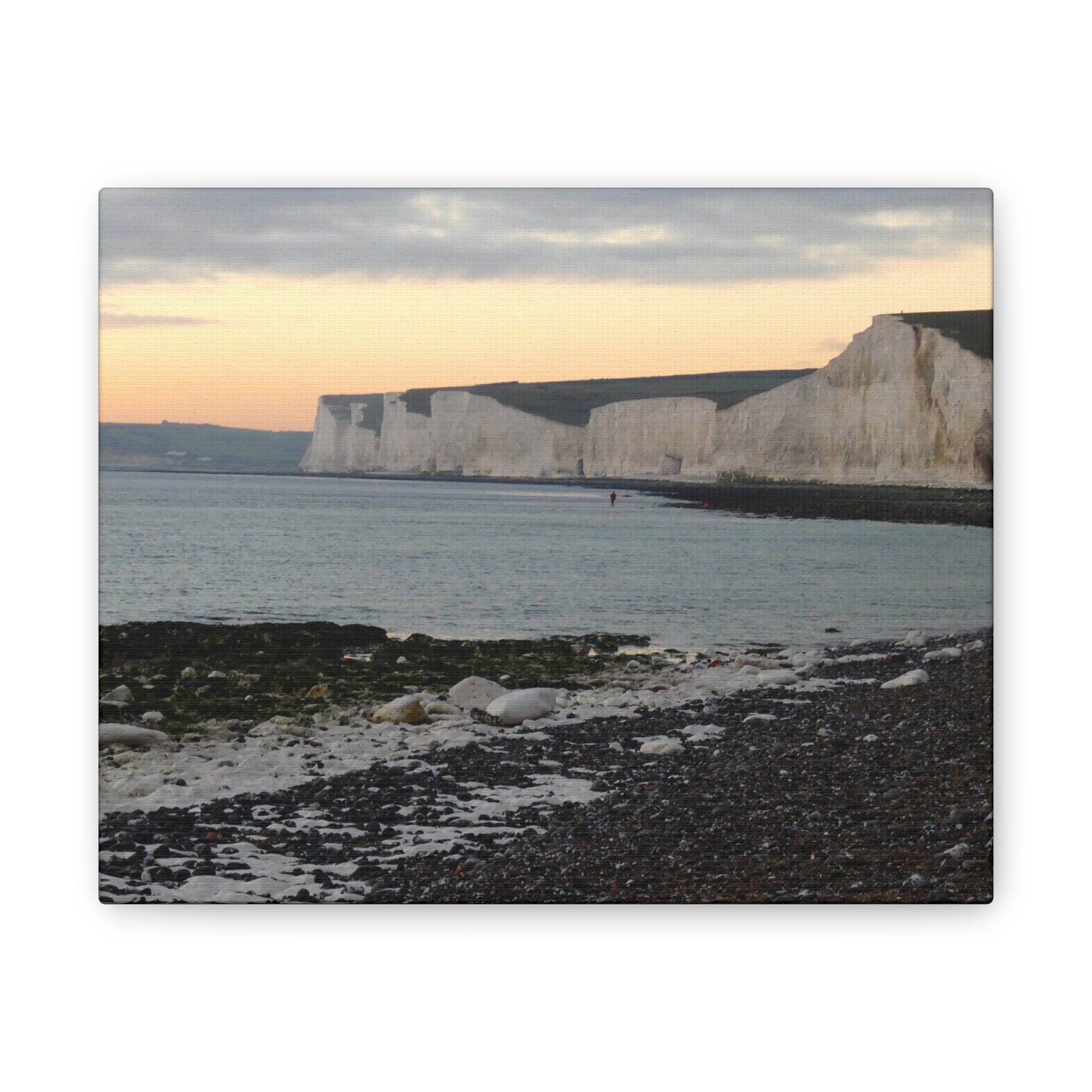 Beachy Head Cliffs Canvas Print | Sunset Beach Landscape Wall Art | UK Coastal Décor