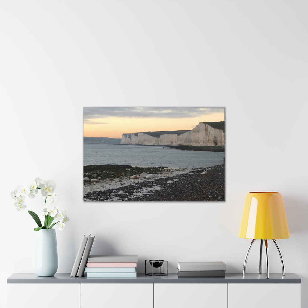 Beachy Head Cliffs Canvas Print | Sunset Beach Landscape Wall Art | UK Coastal Décor