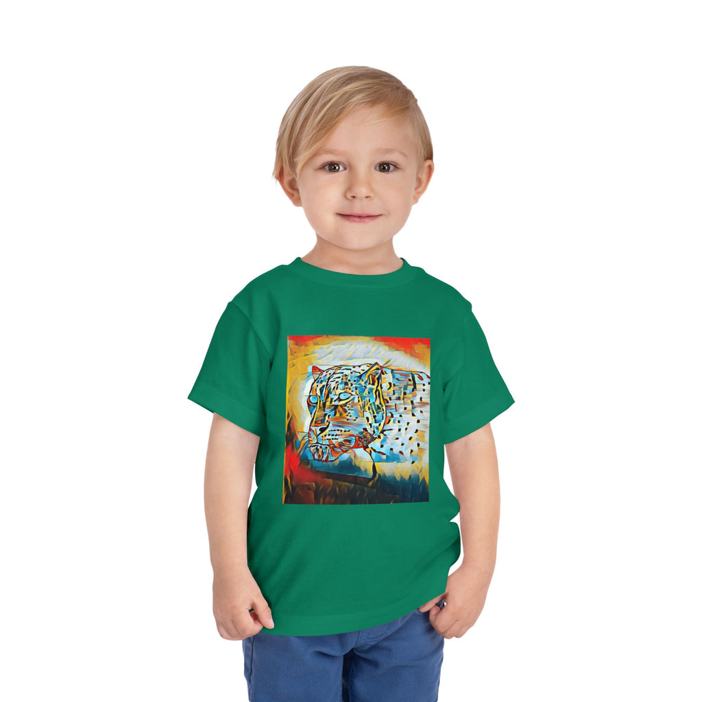 Abstract Leopard Toddler Tee — Colorful Wildlife Art Shirt
