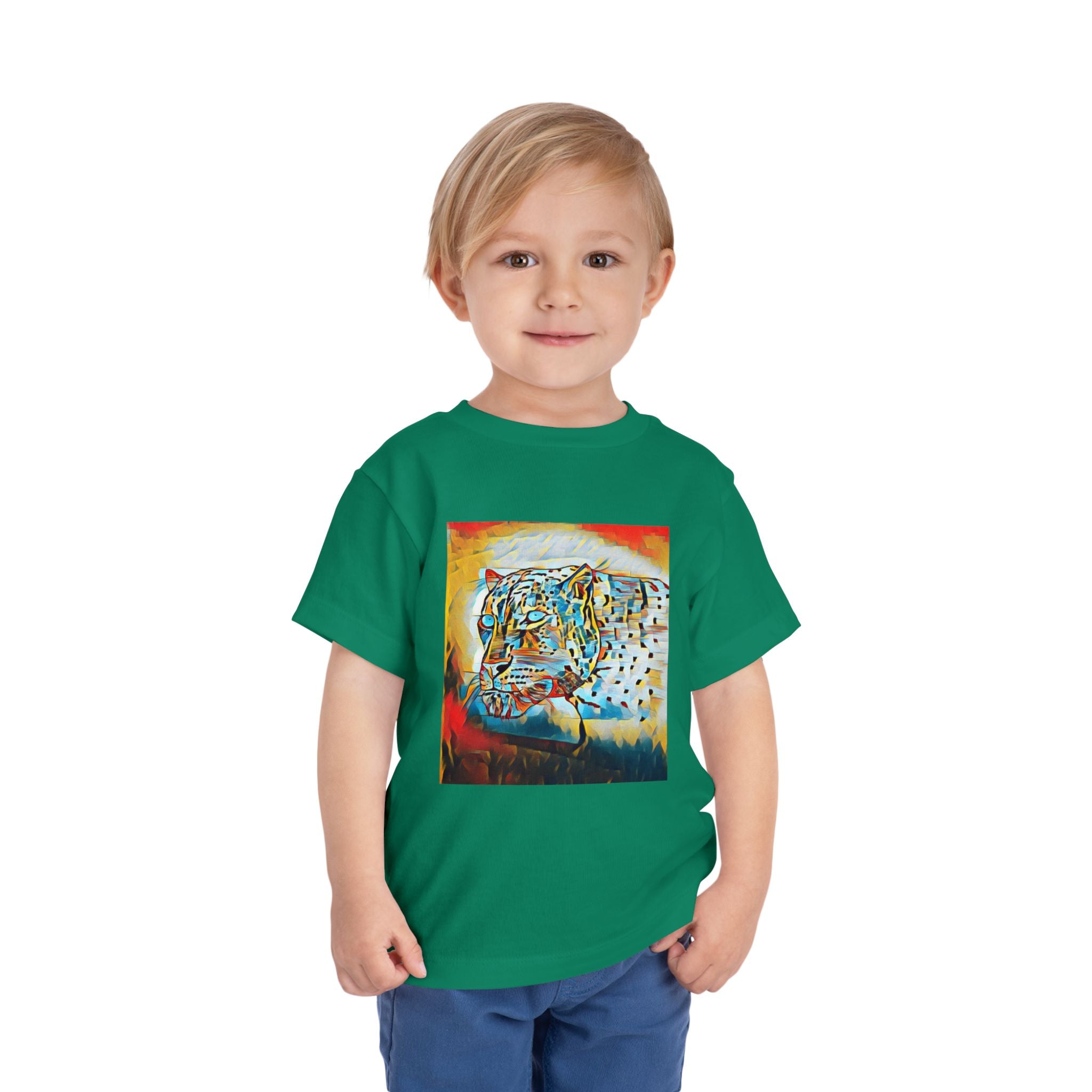 Abstract Leopard Toddler Tee — Colorful Wildlife Art Shirt