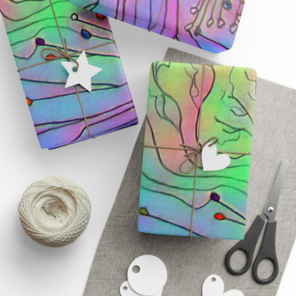 Psychedelic Floral Wrapping Paper – Rainbow Abstract Gift Wrap