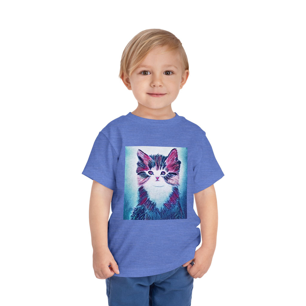 Cute Watercolor Kitten Toddler Tee