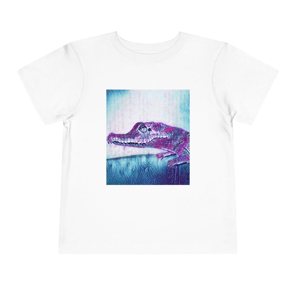 Toddler Tee — Purple Watercolor Alligator Graphic