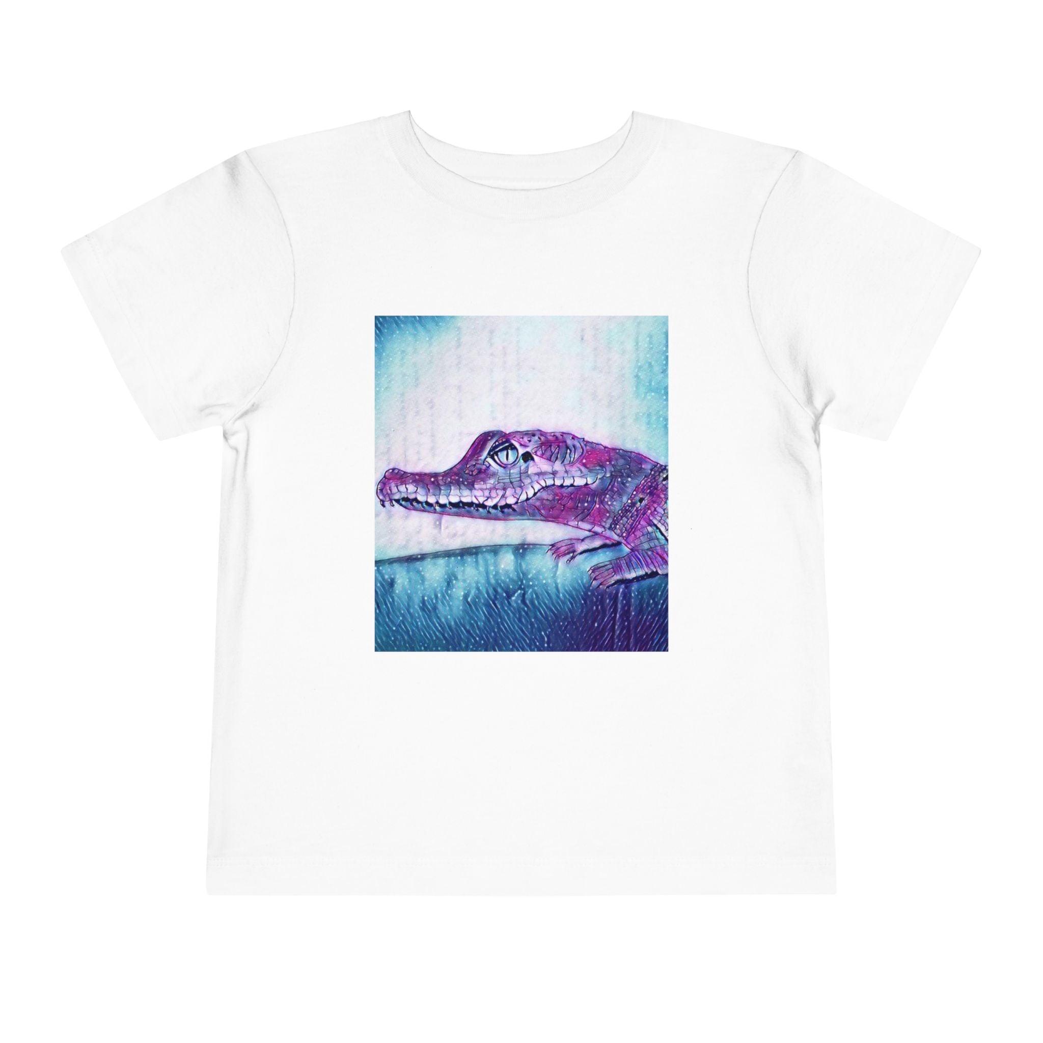 Toddler Tee — Purple Watercolor Alligator Graphic