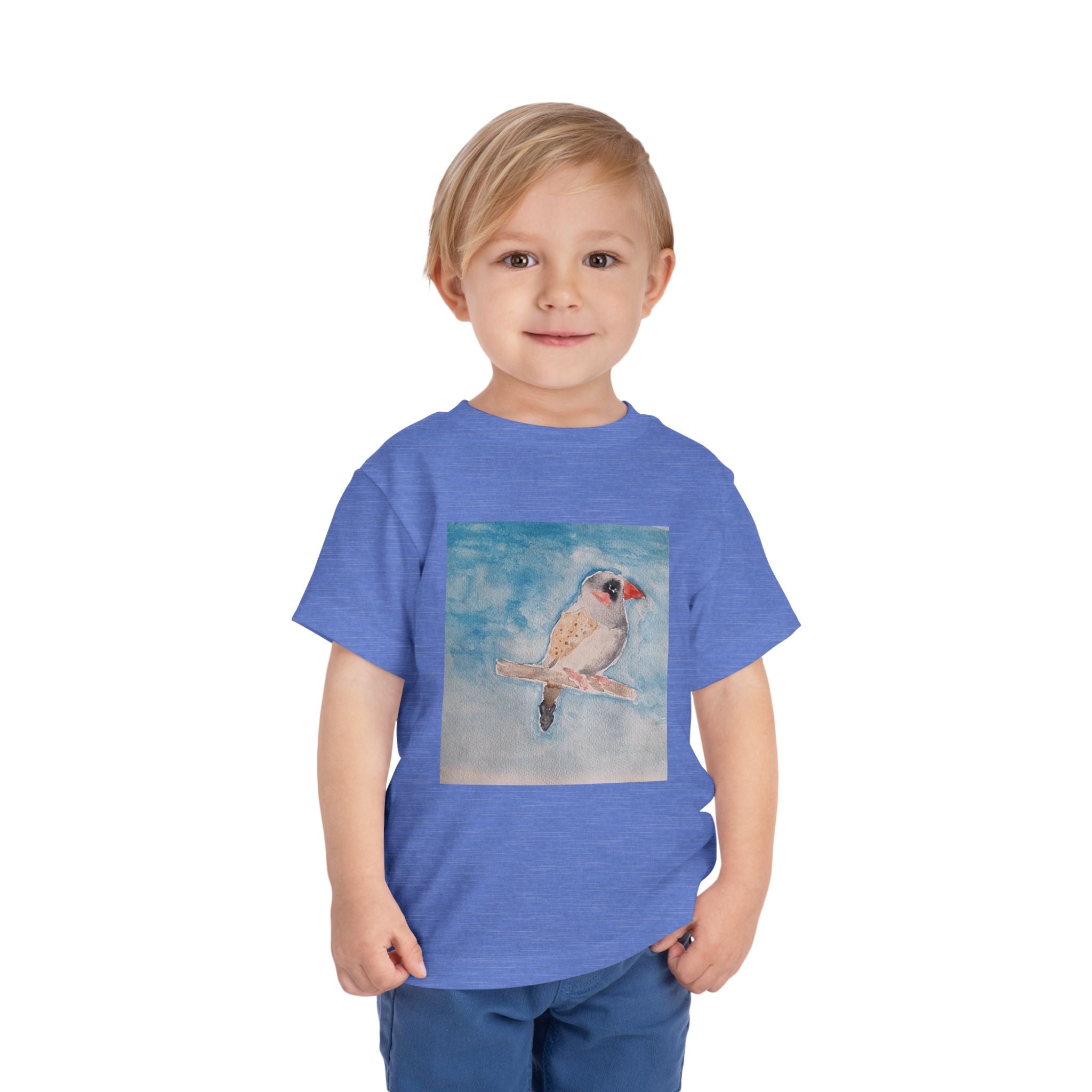 Zebra Finch Watercolor Toddler Tee