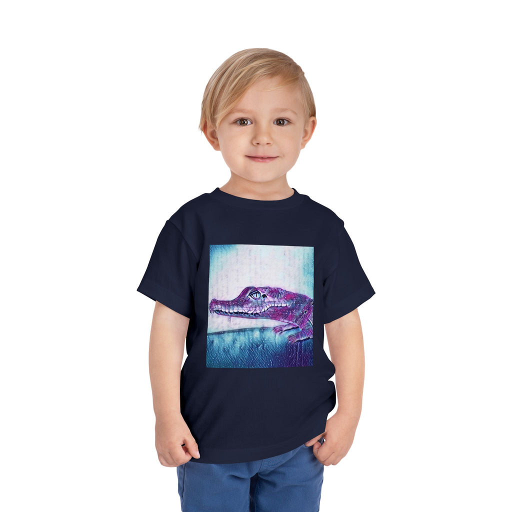 Toddler Tee — Purple Watercolor Alligator Graphic