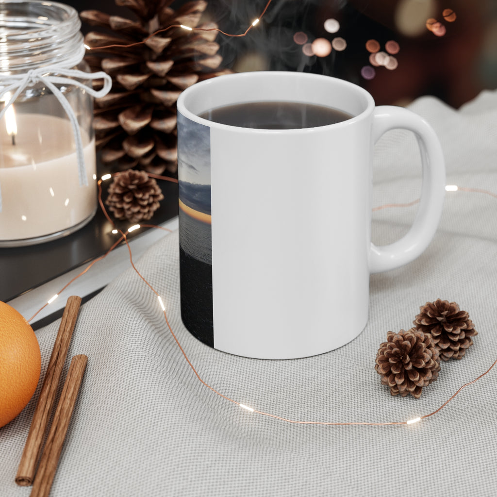 Ocean Sunrise Photo Mug | 11oz Coastal Beachscape Coffee Cup | Seaside Gift