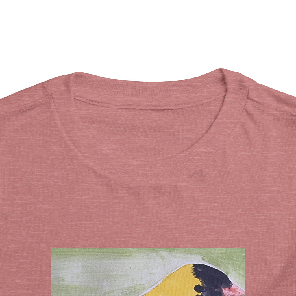 Yellow Goldfinch on Cherry Blossom Branch | Kids Spring Bird Shirt