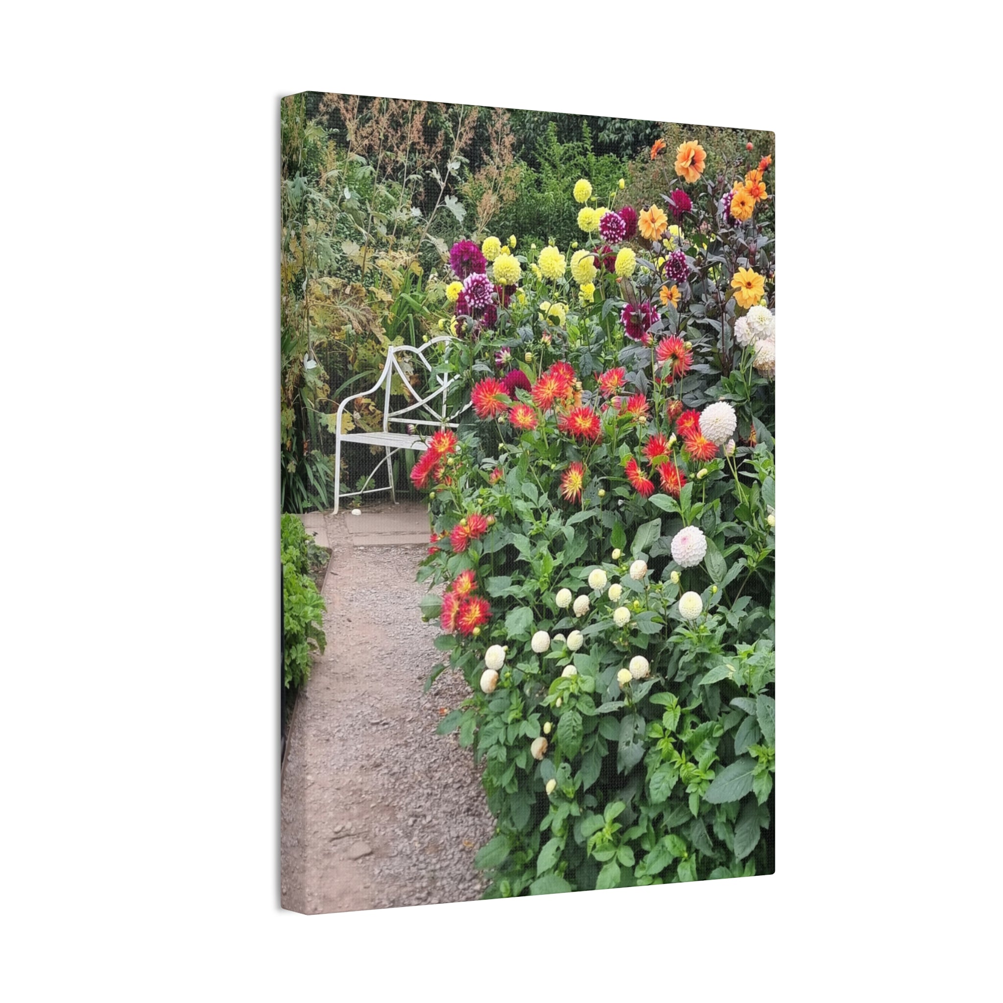 Floral Garden Path Canvas Print — Stretched Wall Art